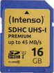 Intenso Premium R45 SDHC 16GB, UHS-I U1, Class 10