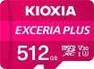 KIOXIA EXCERIA PLUS R100/W85 microSDXC 512GB Kit, UHS-I U3, A1, Class 10 (LMPL1M512GG2)