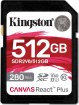 Kingston Canvas React Plus V60 R280/W150 SDXC 512GB, UHS-II U3, Class 10