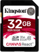 Kingston Canvas React R100/W70 SDHC 32GB, UHS-I U3, Class 10