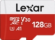Lexar E-Serie R100/W30 microSDXC 128GB Kit, UHS-I U3, A1, Class 10