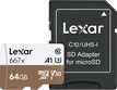 Lexar Professional 667x R100/W90 microSDXC 64GB Kit, UHS-I U3, A1, Class 10