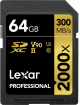 Lexar Professional 2000x R300/W260 SDXC 64GB Kit, UHS-II U3, Class 10