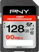 PNY High Performance R90/W20 SDXC 128GB, UHS-I U3, Class 10