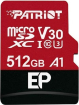 Patriot EP R90/W80 microSDXC 512GB Kit, UHS-I U3, A1, Class 10 (PEF512GEP31MCX)