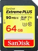 SanDisk Extreme PLUS R90/W60 SDXC 64GB, UHS-I U3, Class 10