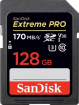 SanDisk Extreme PRO R170/W90 SDXC 128GB, UHS-I U3, Class 10