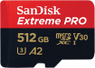 SanDisk Extreme PRO R200/W140 microSDXC 512GB Kit, UHS-I U3, A2, Class 10