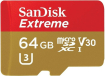 SanDisk Extreme R90/W60 microSDXC 64GB Kit, UHS-I U3, Class 10