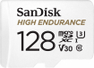 SanDisk High Endurance R100/W40 microSDXC 128GB Kit, UHS-I U3, Class 10