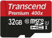 Transcend Premium R45 microSDHC 32GB Kit, UHS-I, Class 10