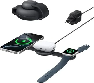 Anker MagGo беспроводная зарядная станция (3-в-1, складная) black