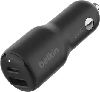 Belkin BoostCharge зарядка в машину with two connectors (42W) black