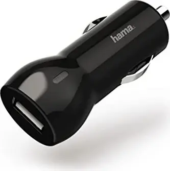 Hama зарядка в машину 2.4A black