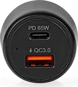 Nedis зарядка в машину 65W USB-A/USB-C black