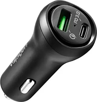 Spigen F31QC Qualcomm Quick Charge 3.0 USB-C зарядка в машину black