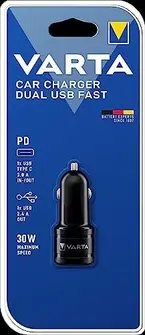 Varta зарядка в машину Dual USB USB-C PD & USB-A