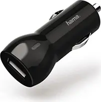 Hama зарядка в машину 2.4A black