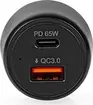 Nedis зарядка в машину 65W USB-A/USB-C black